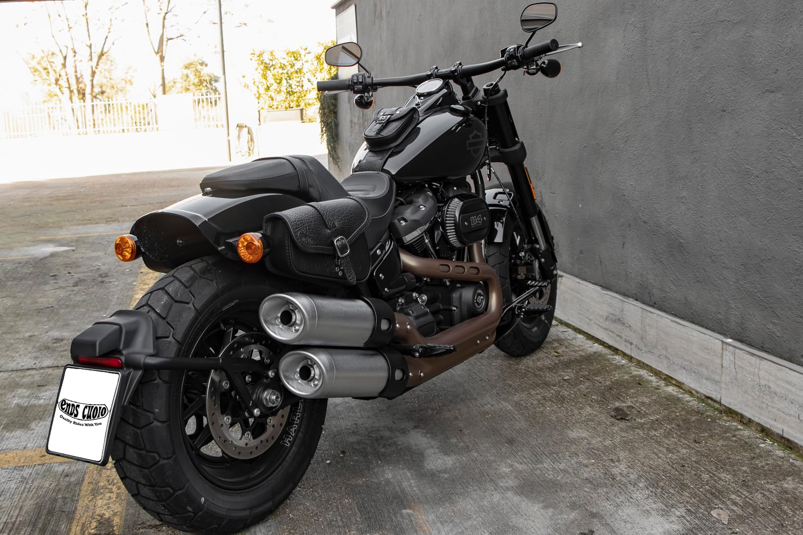 Ledertasche Tankrucksack Schnellöffnung 2018-2020 Harley Davidson Fat BOB ENDSCUOIO Made in Italy