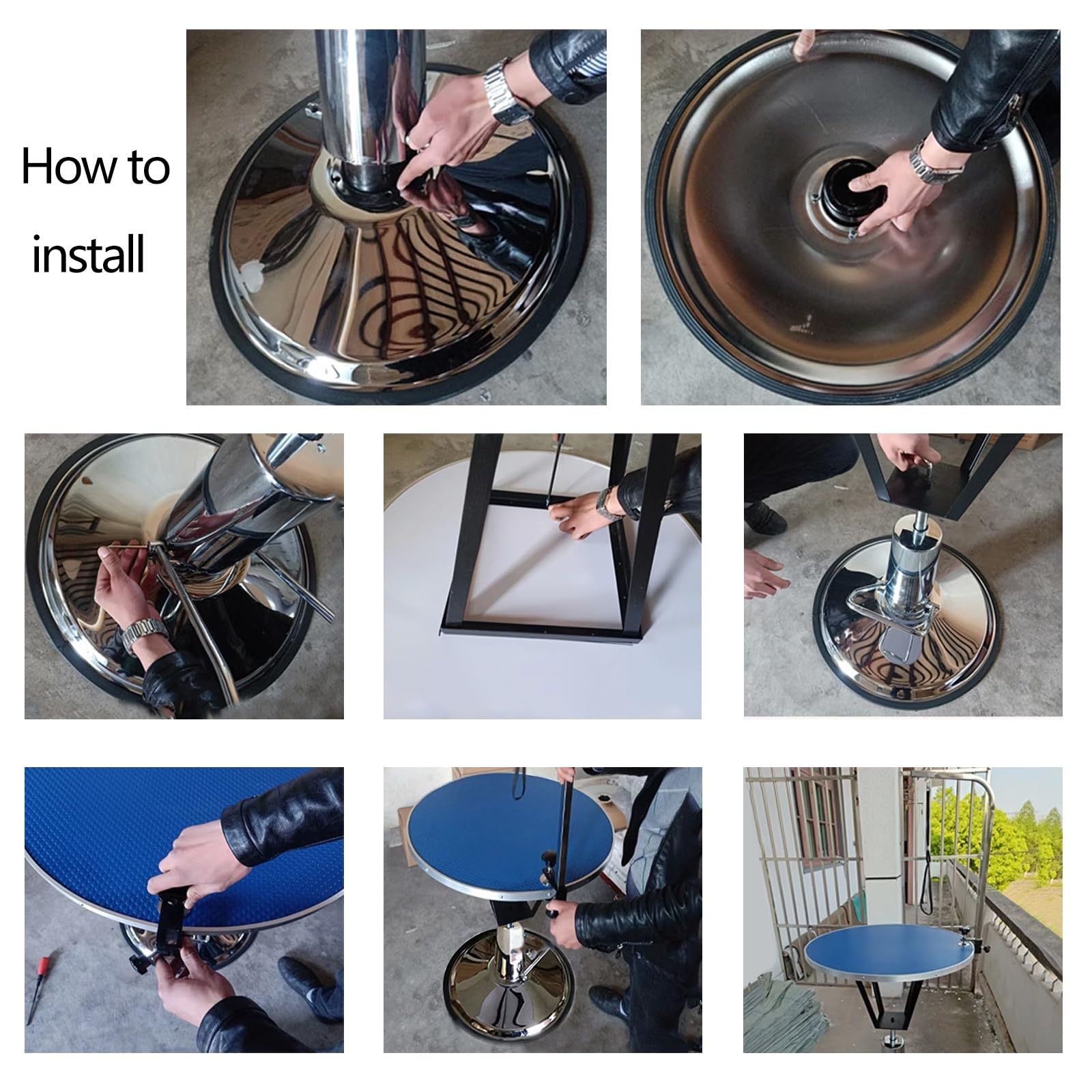 Amazon.co.jp: トリミングテーブル 回転と昇降 油圧式 トリミング台 高