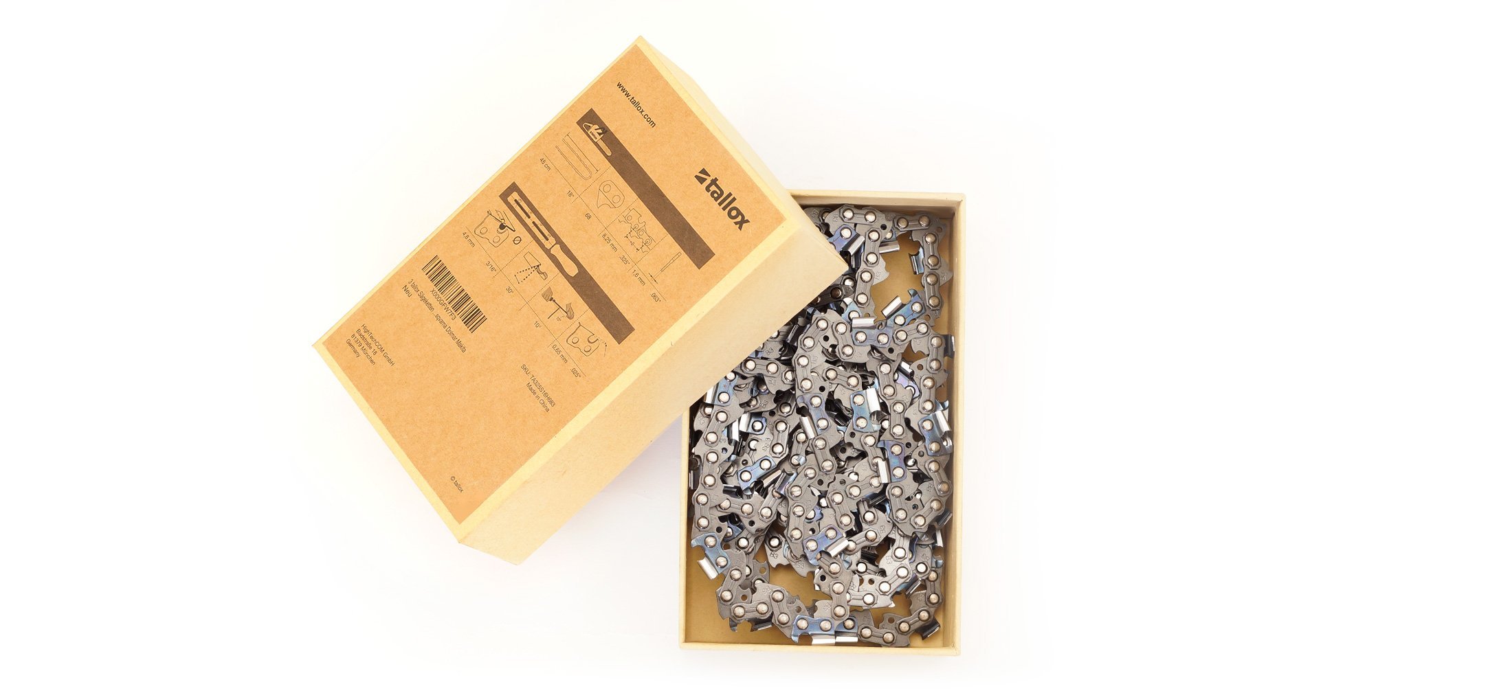 3 tallox Catene per motosega .325" 1,6 mm 68 maglie guida 45 cm semi-chisel compatibile con Stihl Husqvarna Dolmar Makita ed altre
