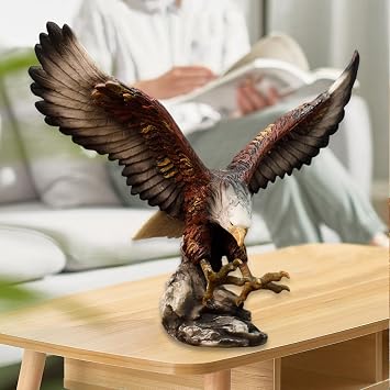 Baoblaze Creative Lucky Eagle Figurines Sculpture Ornament for Office Shelves Home Decor Gift, 31cmx16.5cmx25.5cm