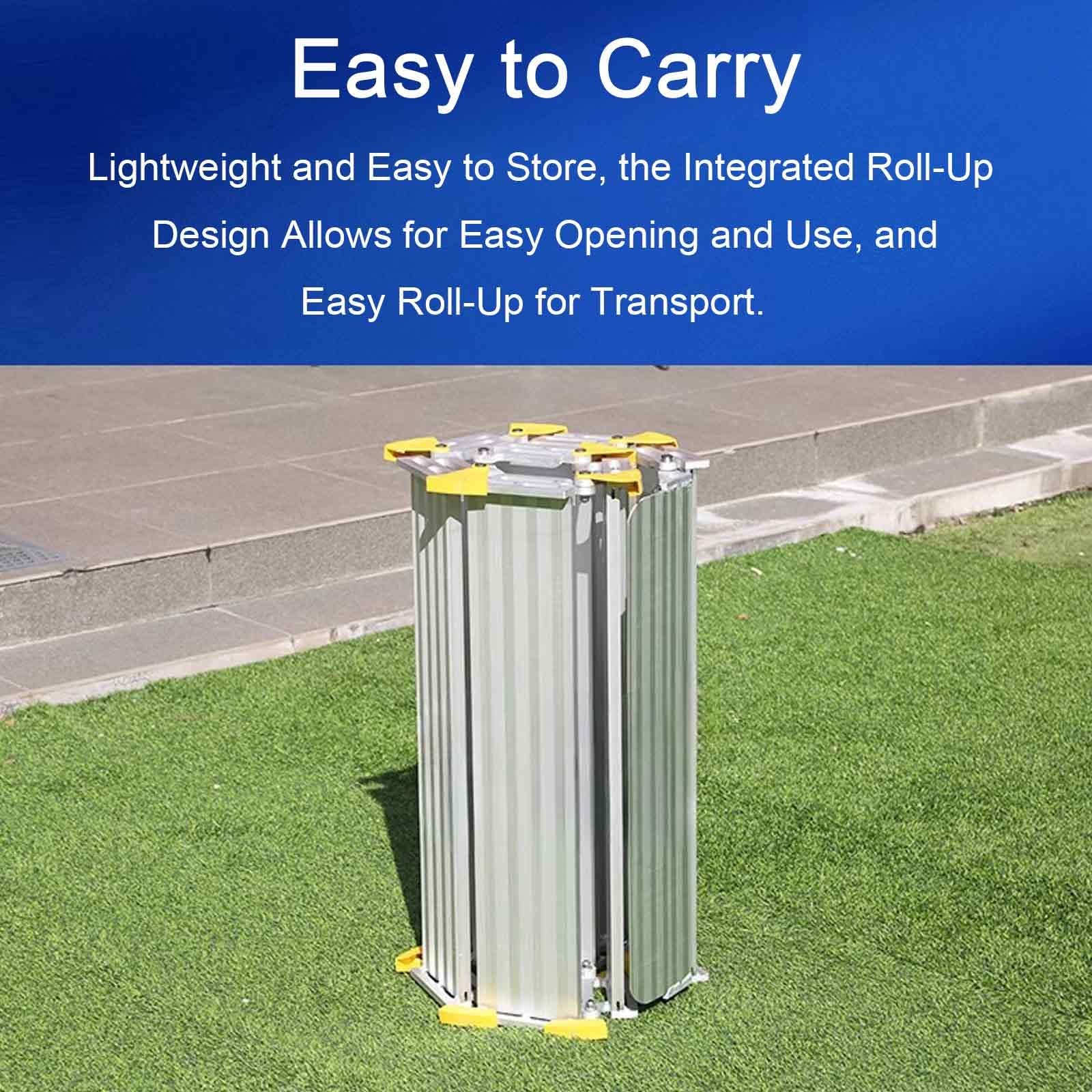 Rampas para Silla de Ruedas para Escalones de Casa de 105cm, 137cm, 167cm y 76cm de Ancho, Rampas para Umbrales de Puertas con Capacidad de 350 a 500 Kg, Aluminio Enrollable(167cm/66in)