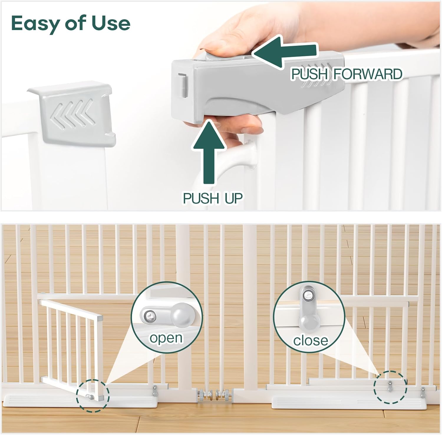 53in Extra Tall Cat Gate for Doorway No Drilling 29.5-40.1in Wide Dog Gate with Cat Door Pressure Mounted Walk Through Pet Gate