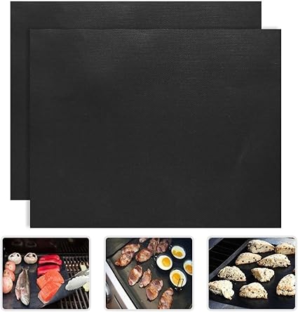 Amazon Zmart バーベキューグリルマット33x40cm 0 2mm厚 2枚 再利用可能 こびりつき防止 アルミ箔 q ライナー シリコン マット その他の調理器具 オンライン通販
