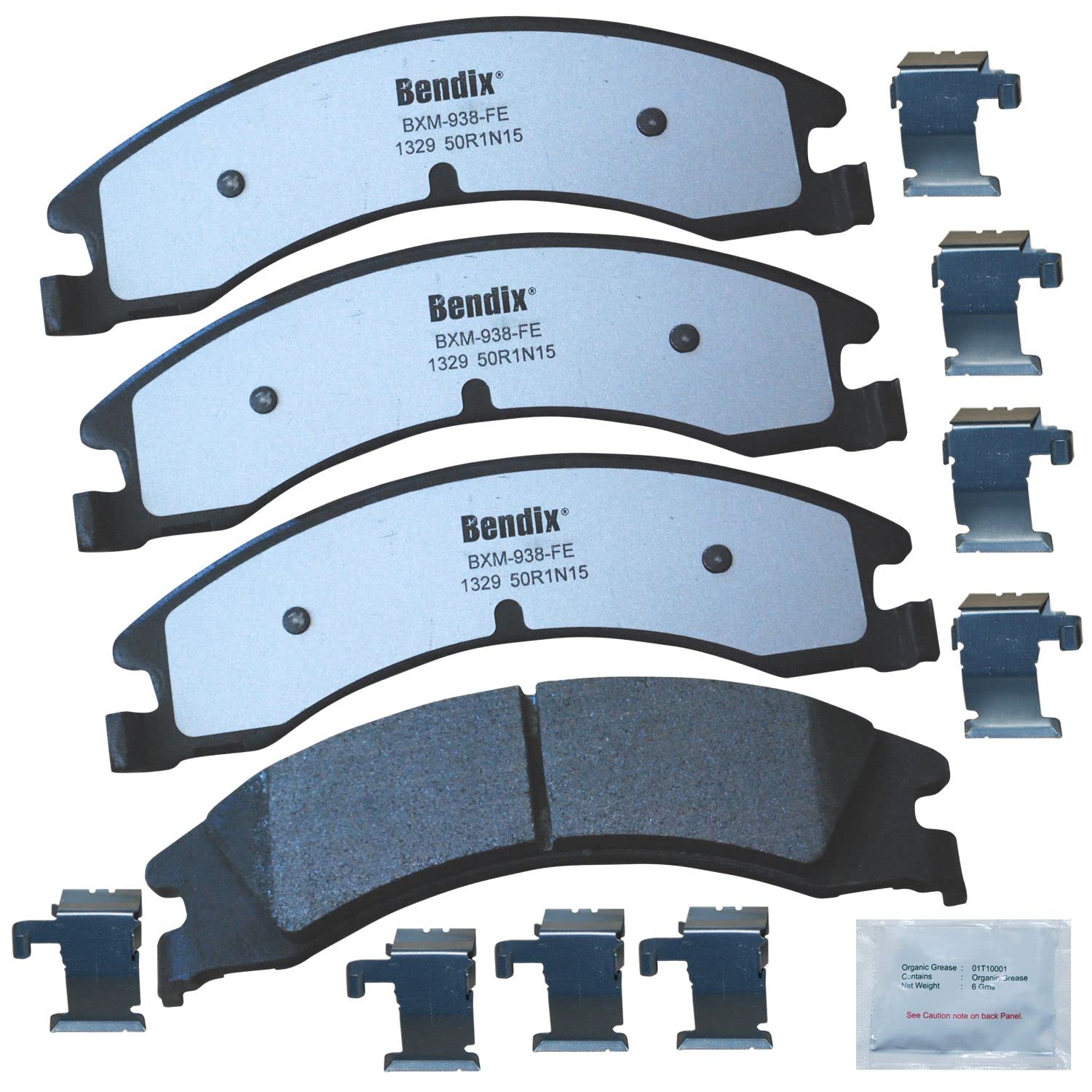 Bendix Fleet Metlok MKD1329FM Semi-Metallic Rear Brake Pads for Select Models Ford E-150, E-150 Econoline, E-250, E-350 Super Duty, E-450 Econoline Van, Wagon