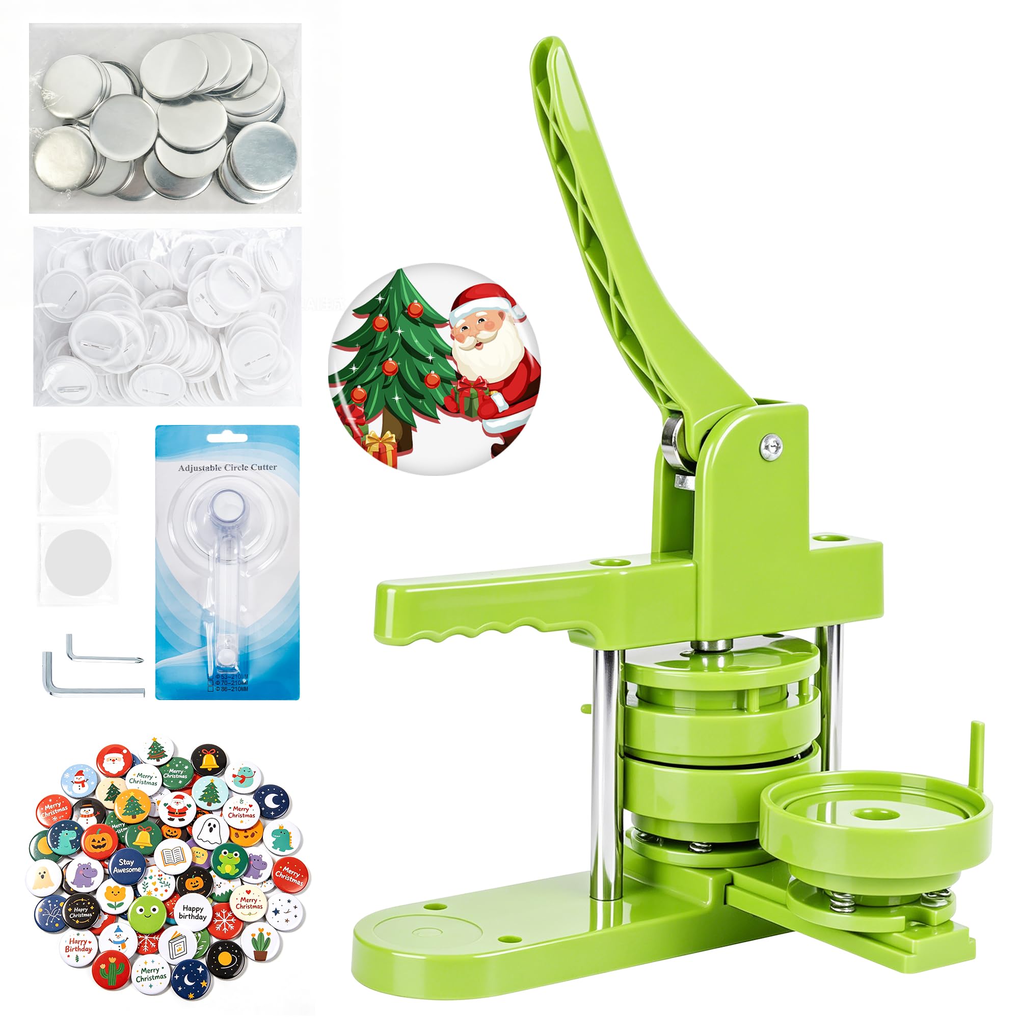 Photo 1 of Button Maker Machine 75mm (3 in) Installation-Free, DIY Button Pin Maker Machine, Button Badge Press Machine with Free 100 Sets Button Maker Supplies & Pictures & Circle Cutter