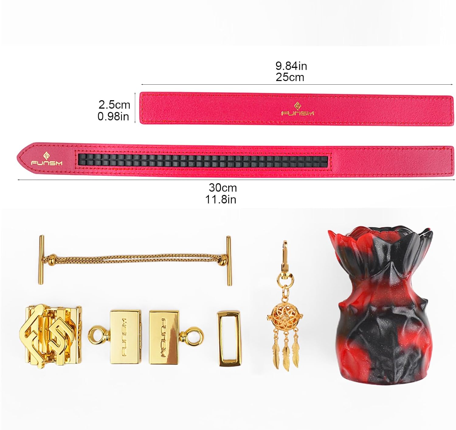 Head Harness Silicone Gag Breathable Bondage BDSM Gags with Bell - Adjustable Strap on Restraint Gags Leather Bondage Toys Breathable Gag Adult Sex Toy (Pink)
