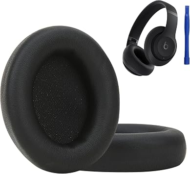 Earpads Replacement Compatible with Beats Studio Pro Headphones with Premium Protein Leather and Memory Foam Black