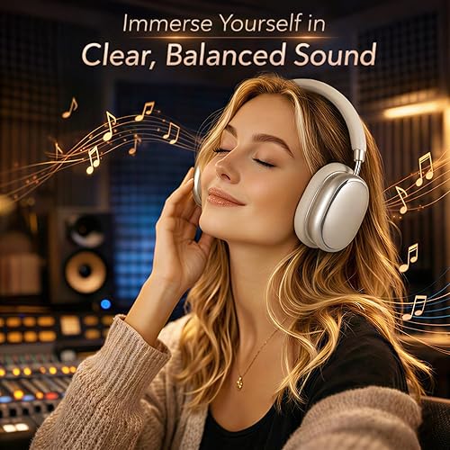 Miniatura 4 de NC95 - Auriculares híbridos con cancelación activa de ruido con control de perilla, 65 horas de reproducción sobre la oreja, auriculares