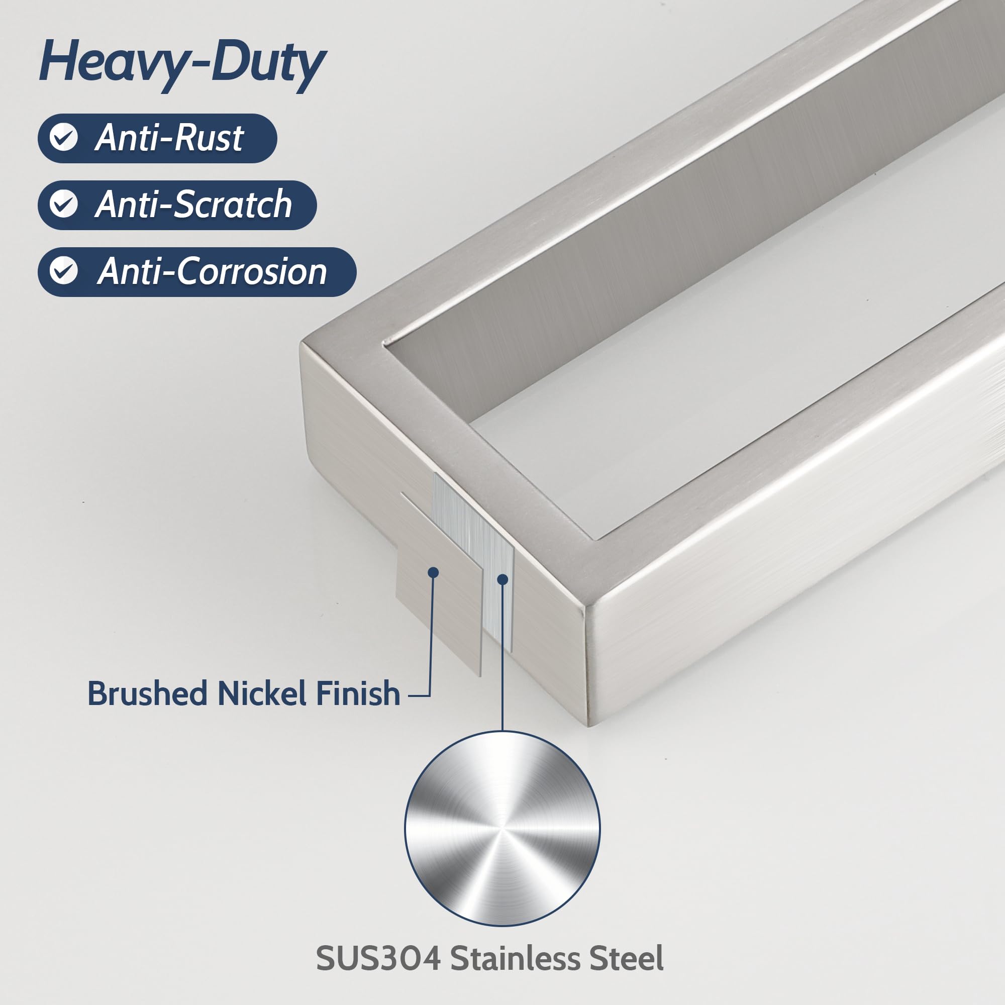 SAYAYO Towel Rail Wall Mounted 26CM Small Hand Towel Holder for Bathroom Kitchen Brushed Towel Ring SUS304 Stainless Steel - Image 2