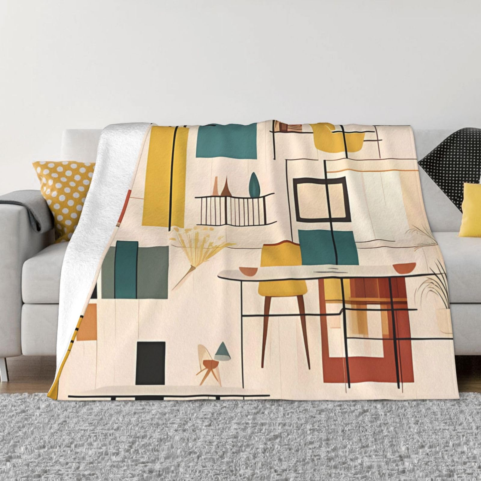 Couverture pour salon plaid moderne ultra doux toutes saisons canapé