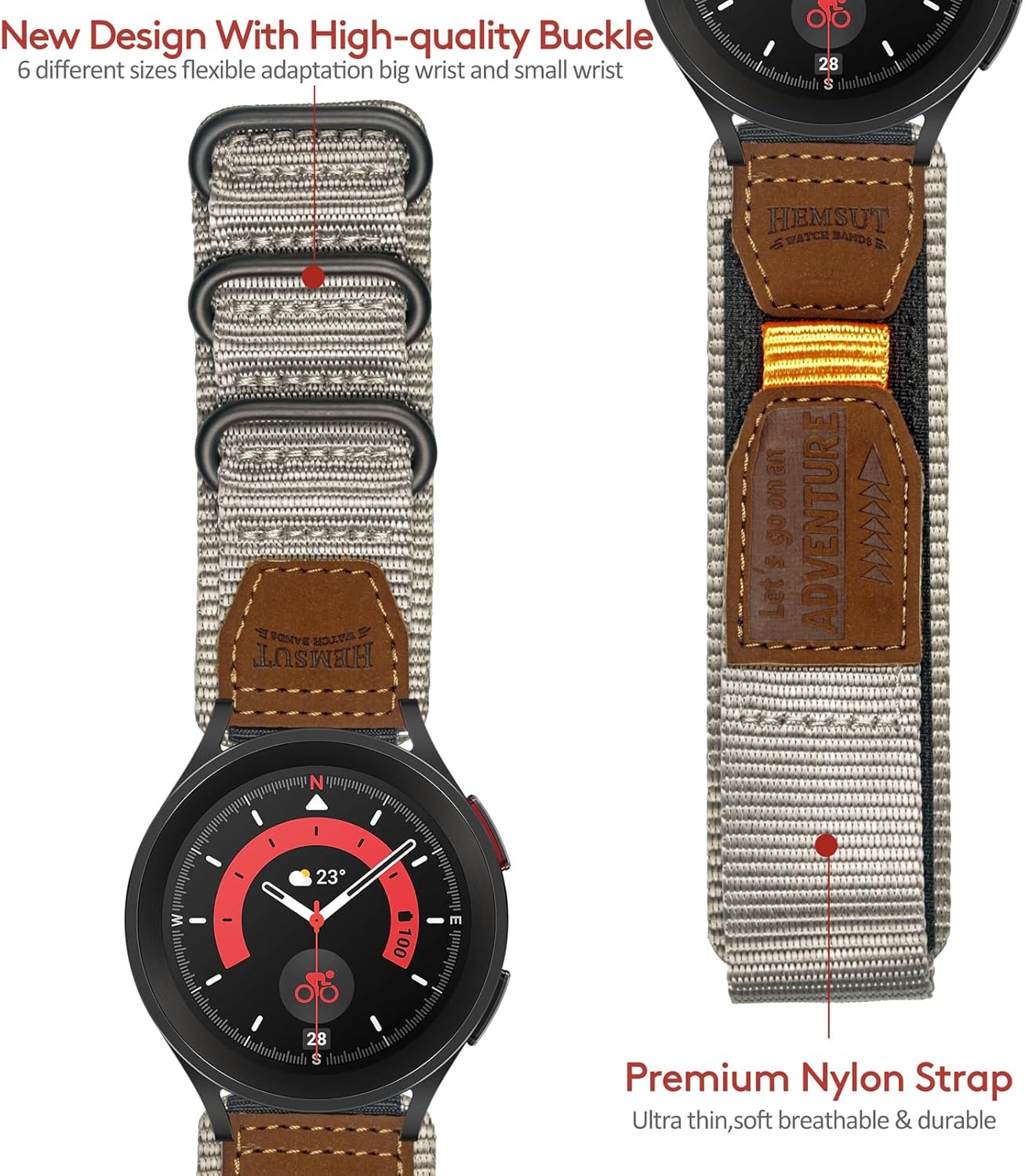 torbollo Watch Band Compatible with Samsung Galaxy Watch 6 5 4 40mm/44mm, Galaxy Watch 6 4 Classic 42mm 46mm/43mm 47mm / Watch 5 Pro 45mm / Watch 3 41mm