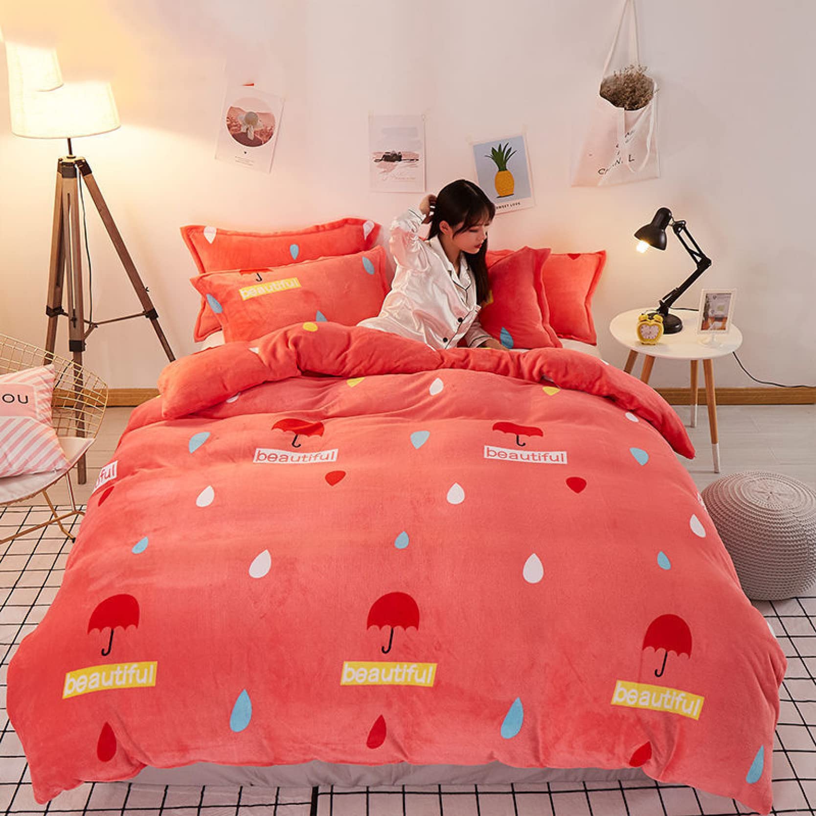 Amazon｜掛け布団カバー シングル 暖かい かわいい 180X200cm 単品