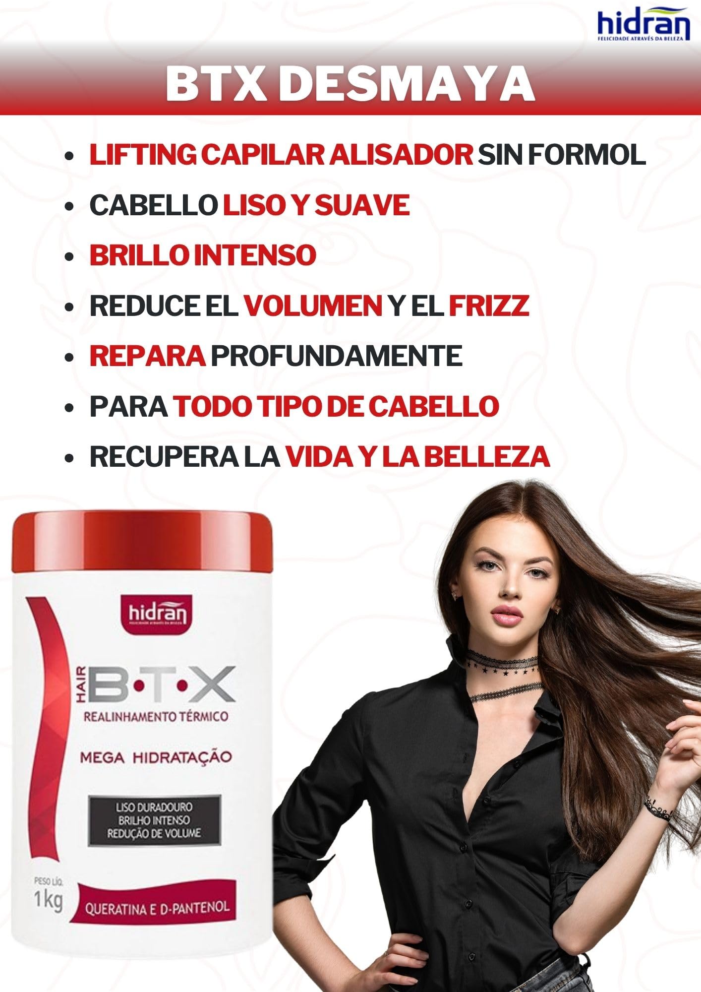 Kit Lifting Hidran BTX Desmaya Cabello 2 productos