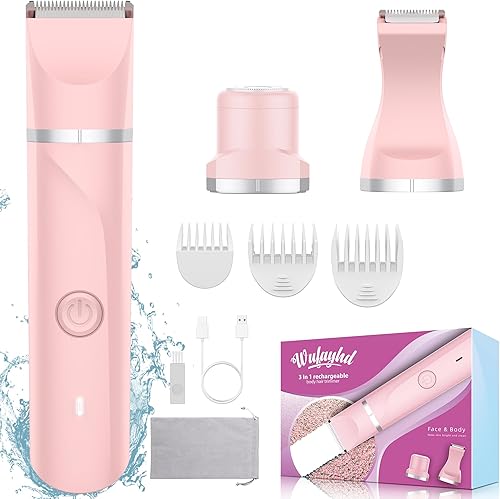 Depilación facial para mujeres, 3 en 1 impermeable, recortadoraafeitadora de bikini, maquinillas de afeitar eléctricas para mujeres, atenuador de