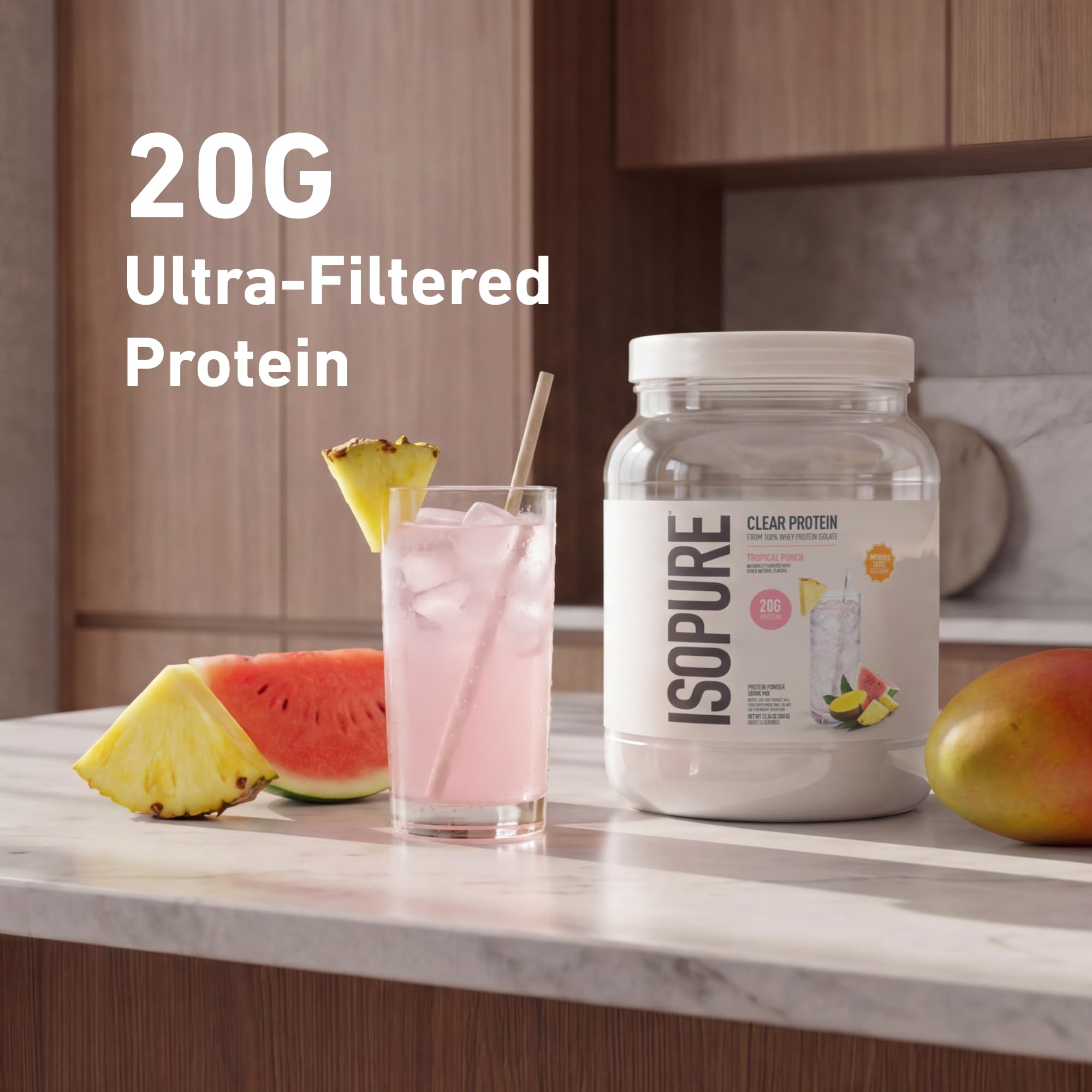 Isopure Clear Whey Isolate Protein Powder, Tropical Punch, 14 Serving — Amazon image 5