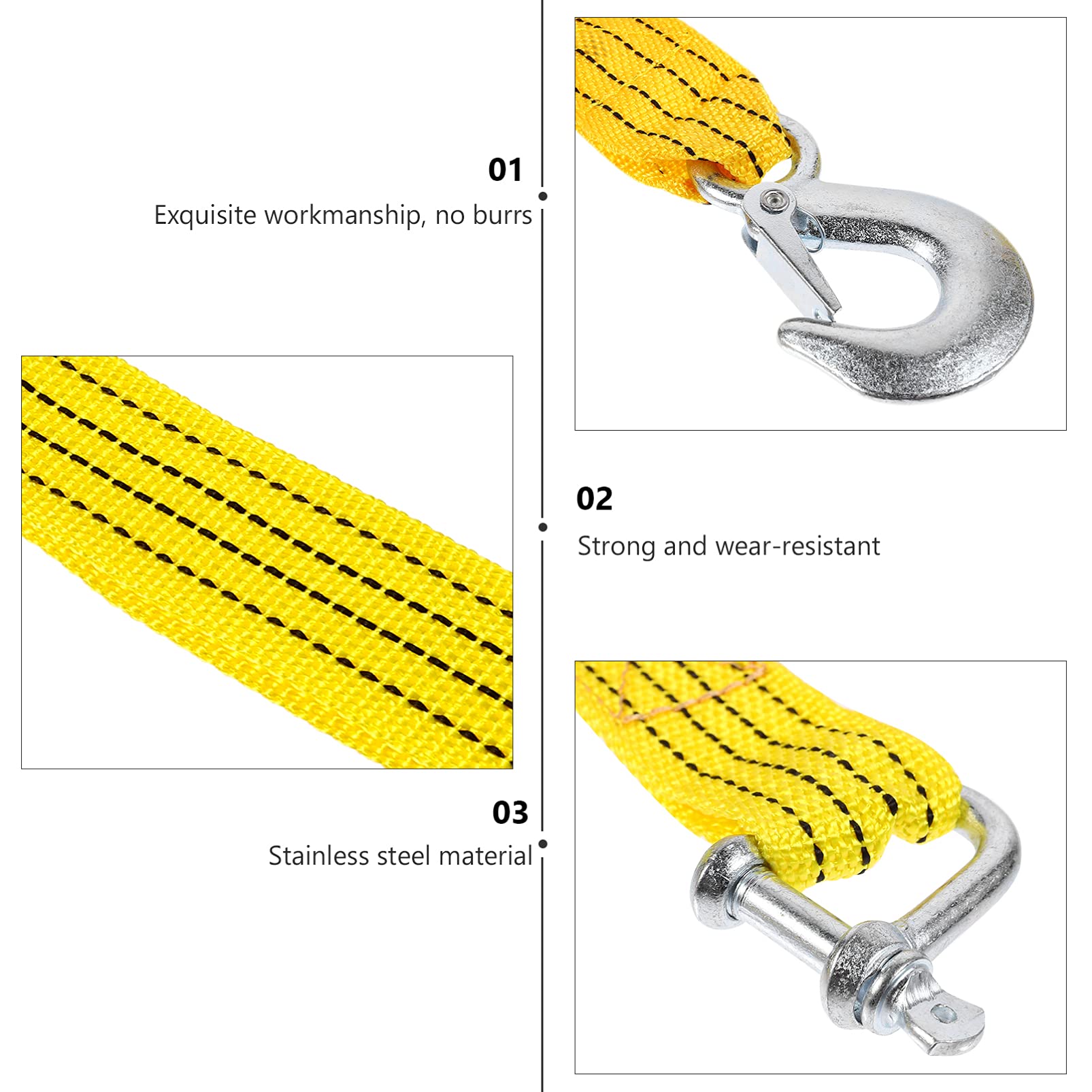 AGAATI 2pcs incandescente Cinghia del rimorchio Corda di Traino in Nylon Multifunzionale Fluorescente Corda del rimorchio di Emergenza