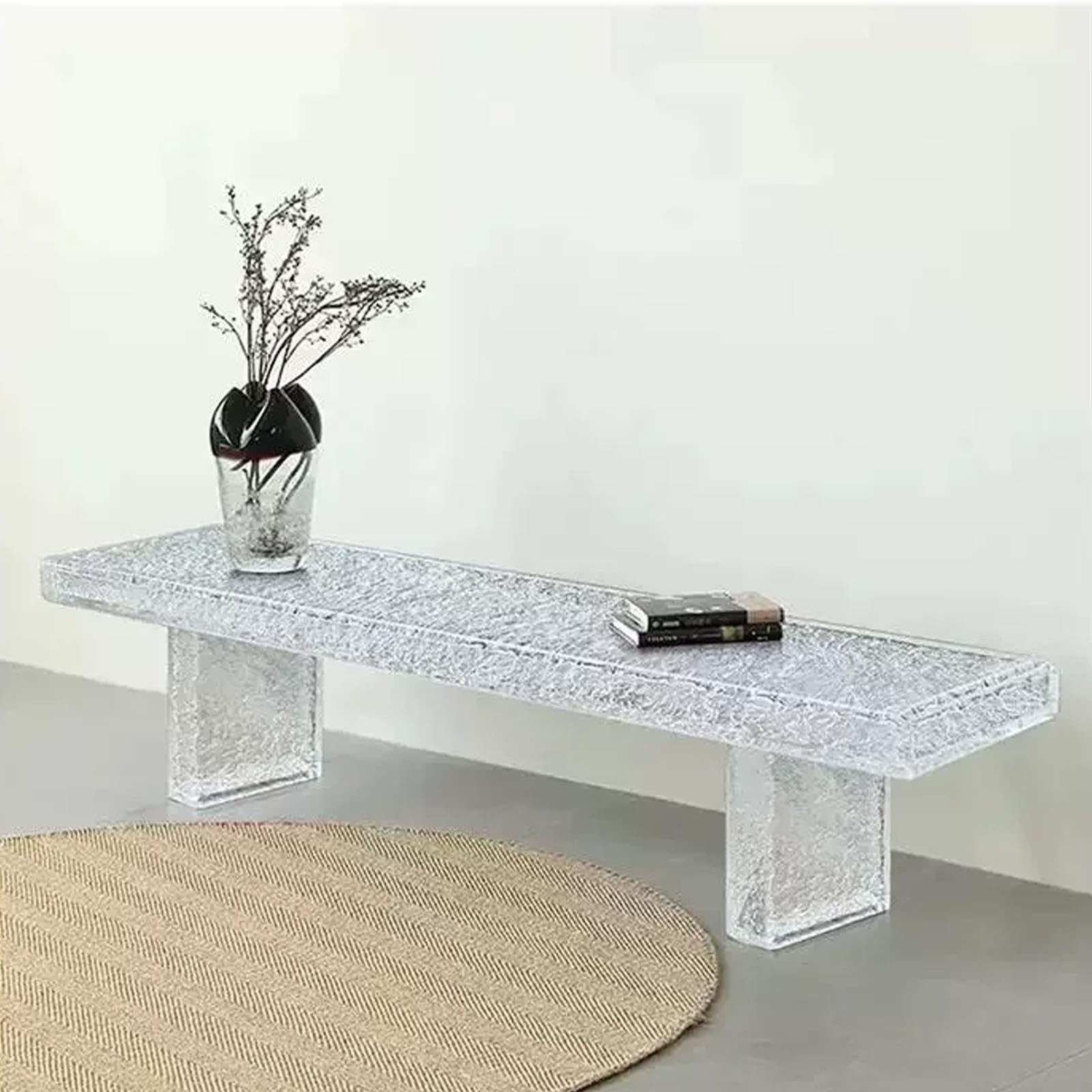 Banc en Acrylique Moderne pour Entrée Chambre Salle À Manger Transparent