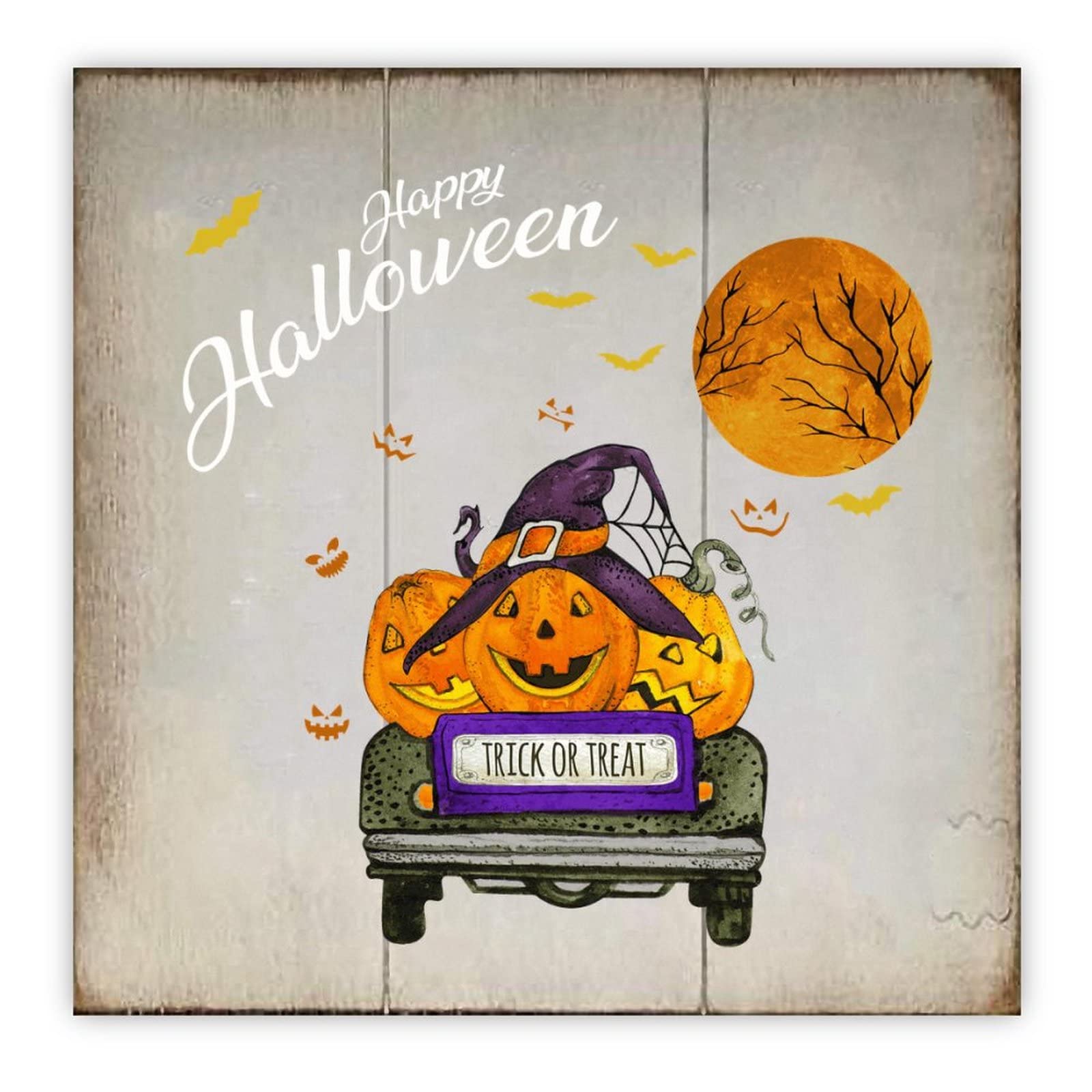 Panneau bois Happy Halloween pour remplacer les décorations jetables
