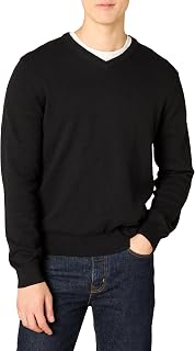 Amazon Essentials Herren V-Ausschnitt Pullover aus Baumwolle, Normale Passform