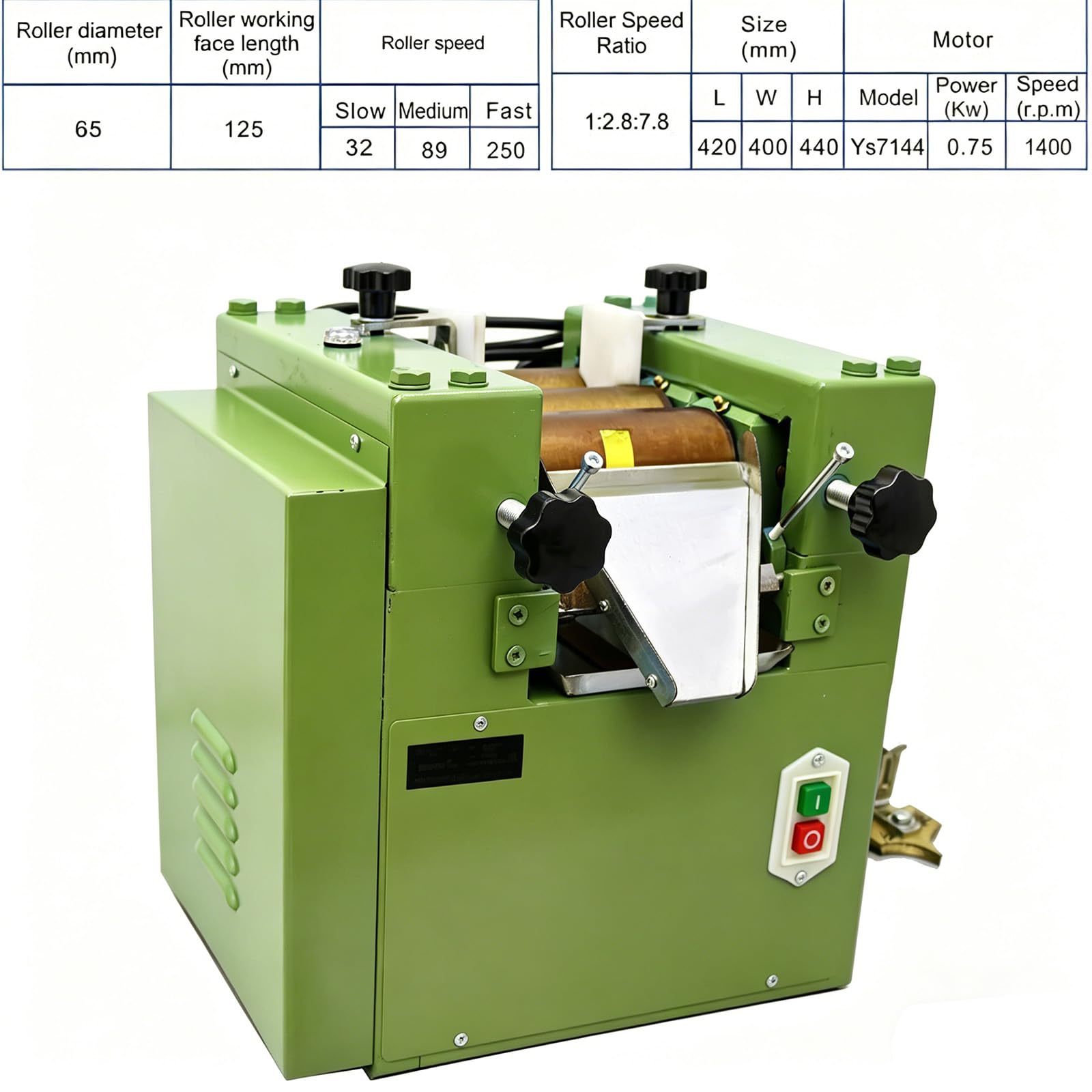 220 V 750 W Labor Dreirollenschleifer, Labor-Schleifmaschine mit Walze, Dreifach-Rollen-Mühle, für Farbtinte, Paste, Pigment