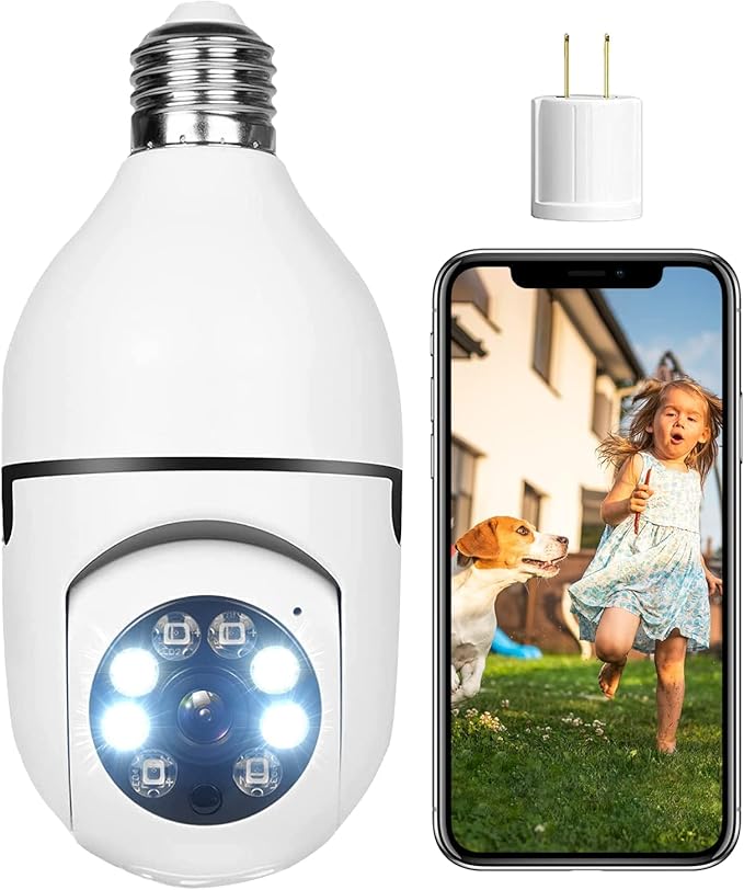 Camcamp Light Bulb Security Camera, HD 1080P Wireless WiFi Outdoor