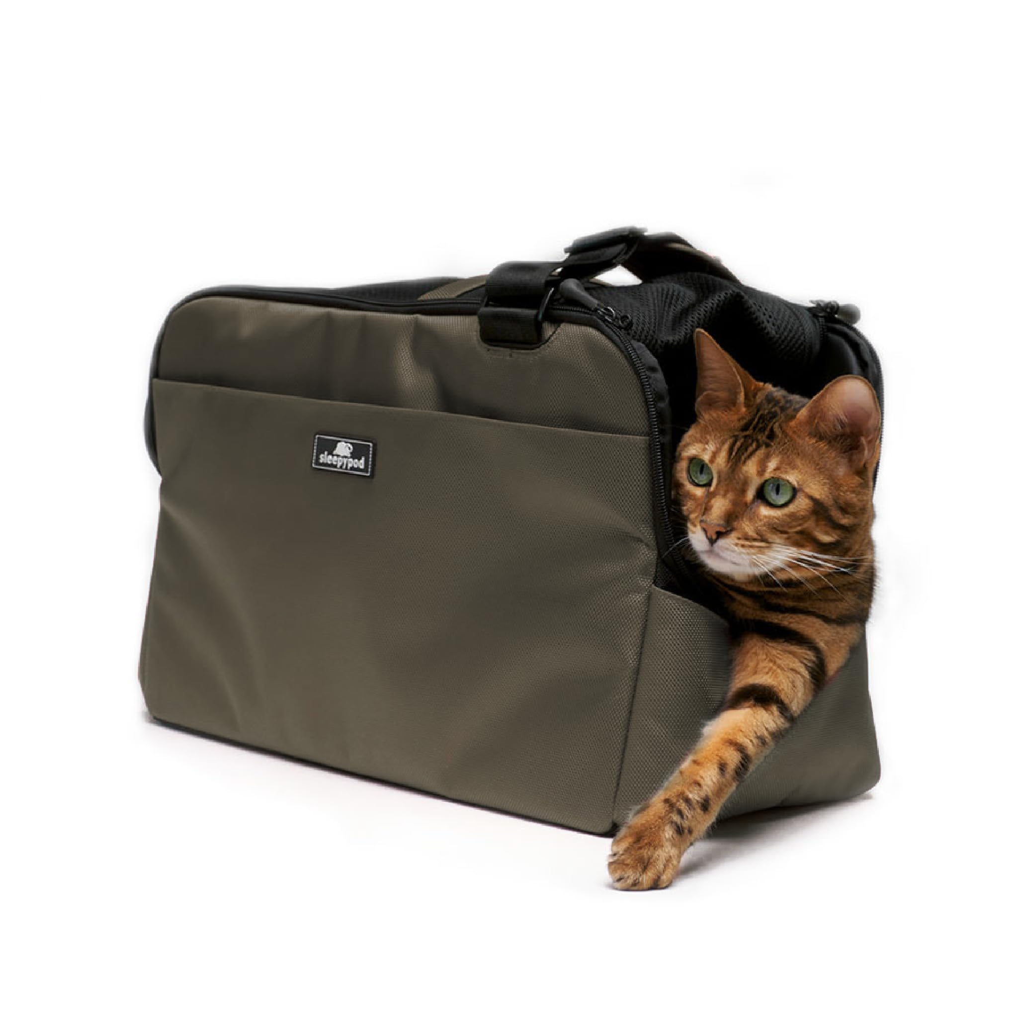 Sleepypod Atom - Airline Approved Pet Carrier and Crash-Tested Car Seat for Cats and Dogs up to 12 lbs (Olive Green)