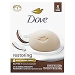 Dove Beauty Bar Soap Restoring Coconut & Cocoa Butter, 8 Bars for Restored Skin, Nourishes Skin 3.75 oz