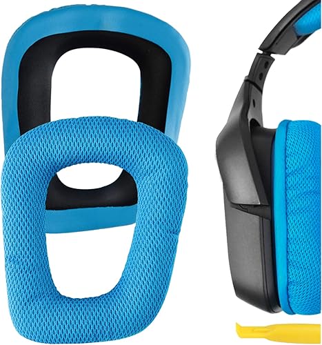 Miniatura 1 de Geekria QuickFit - Almohadillas de repuesto de tela de malla para auriculares Logitech G930, G430, G432, G332, G35, F450, almohadillas para