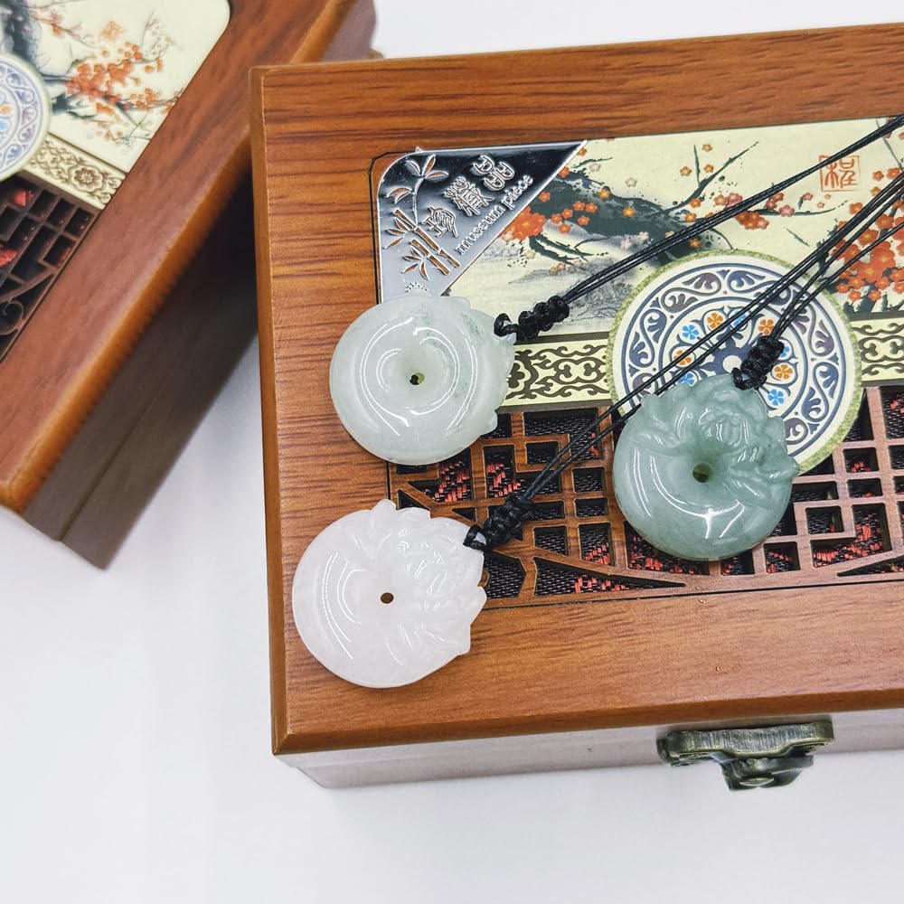 Jade Pendant Necklace, Healing Stone Necklace, Handcrafted Natural Healing Pendant for Men and Women - Infused with Chakra Energy to Attract Wealth, Luck and Health (Lotus) - Image 3