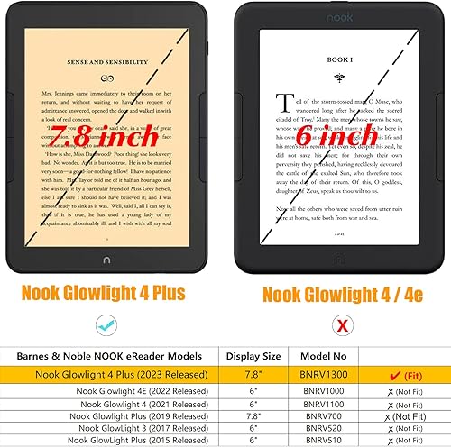 Miniatura 2 de BOZHUORUI Funda con soporte para Nook Glowlight 4 Plus de 7.8 pulgadas (solo lanzado en 2023), funda de piel sintética de alta calidad con dos