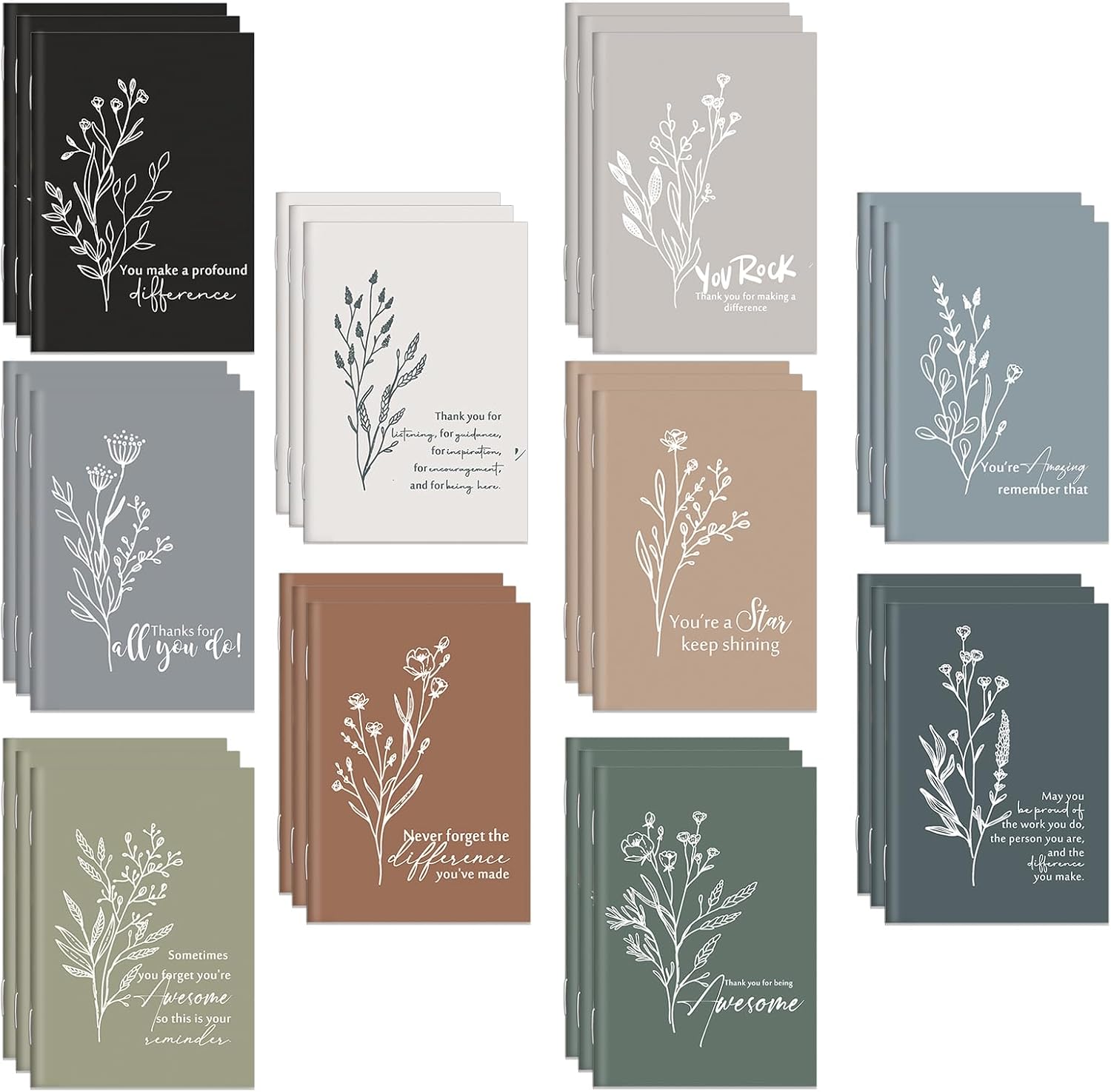 Feifeiya 30 Pcs Motivational Mini Notebooks Teacher Gift, Appreciation
