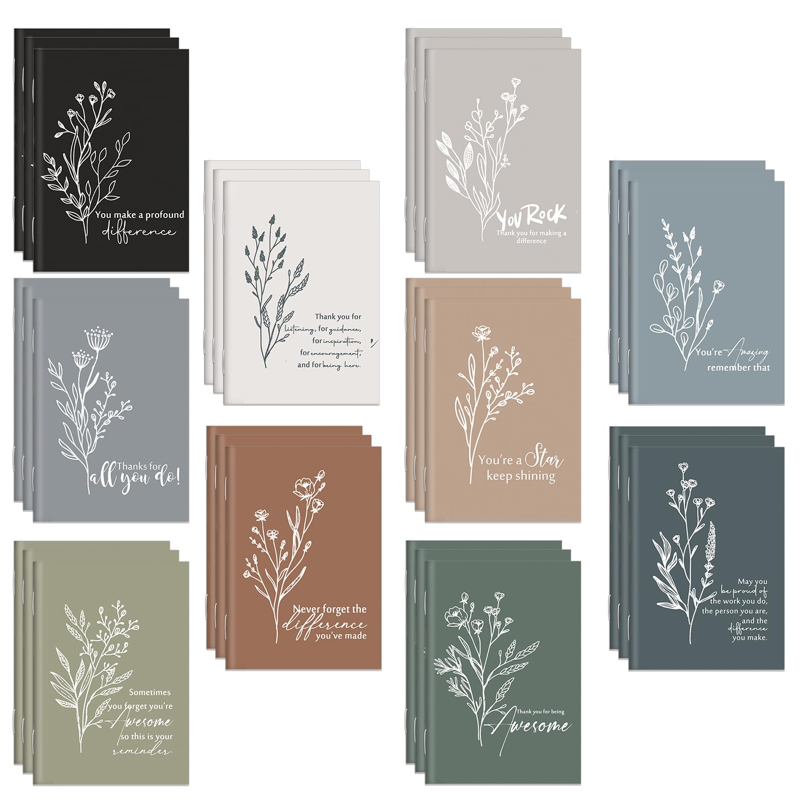 Feifeiya 30 cuadernos motivacionales de bolsillo a granel, diarios inspiradores, blocs de notas para el regreso a clases, regalos a granel para profesores, empleados, compañeros de trabajo, personal