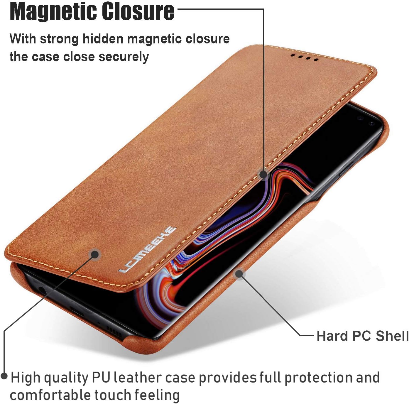 QLTYPRI Samsung Galaxy S10e Case Vintage Slim PU Leather Case with Credit Card Holder Kickstand Feature Classic Design Shockproof Protective Durable Wallet Case for Samsung Galaxy S10e - Brown
