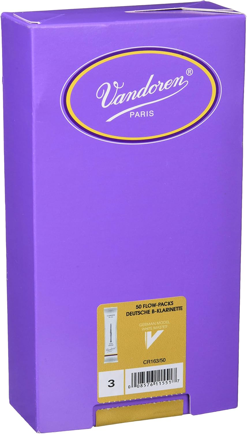 Vandoren CR163/50 Master Clarinet 2 Strength Reeds – 50 Units, white