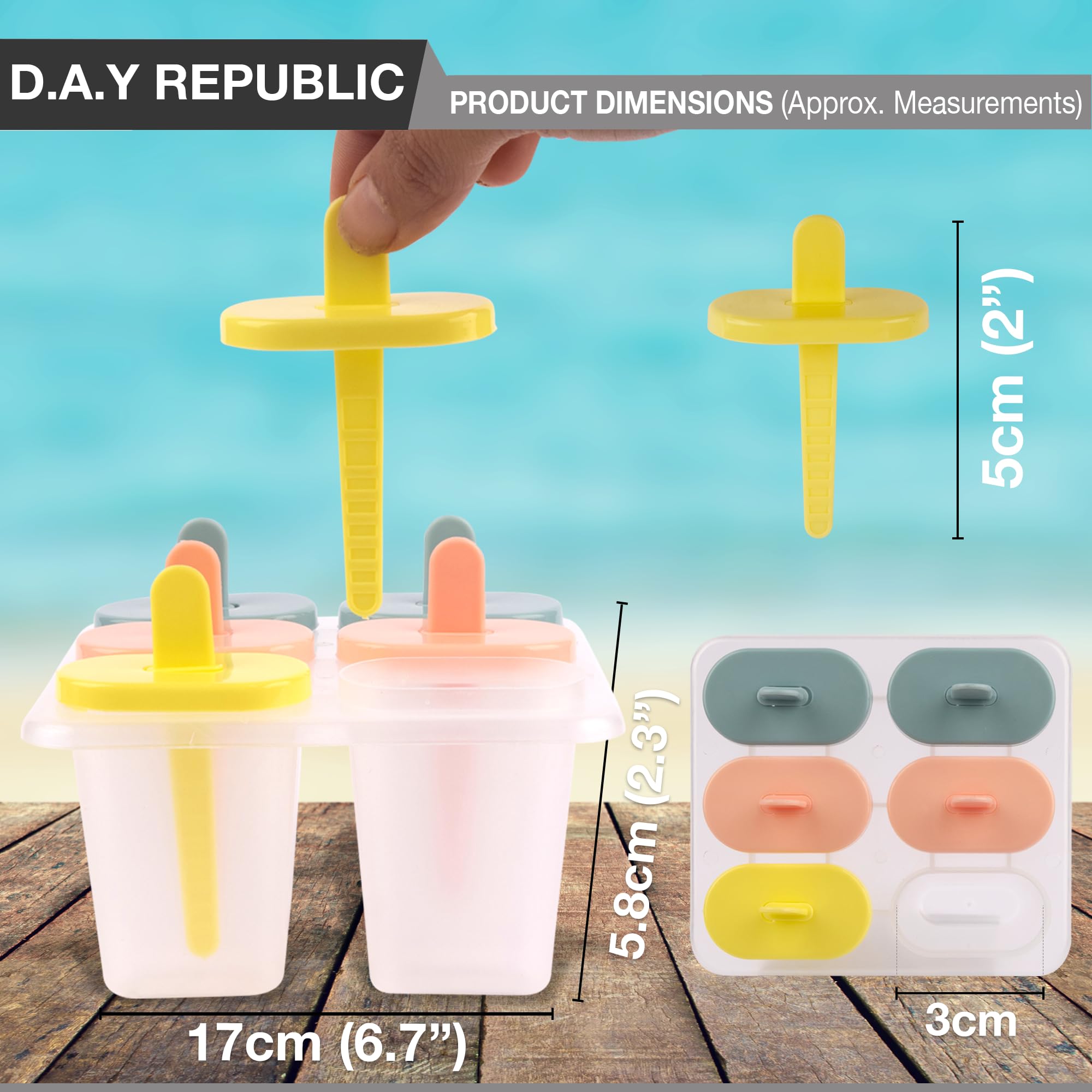Ice Lolly Moulds, Healthy Refreshing Fruit Treat Maker with Sticks and Drip Guards - Image 2