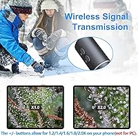 Vista 3 de Ninyoon Microscopio WiFi 4K para iPhone Android PC, 50-1000X Microscopio digital USB inalámbrico Super HD endoscopio cámara compatible con todos