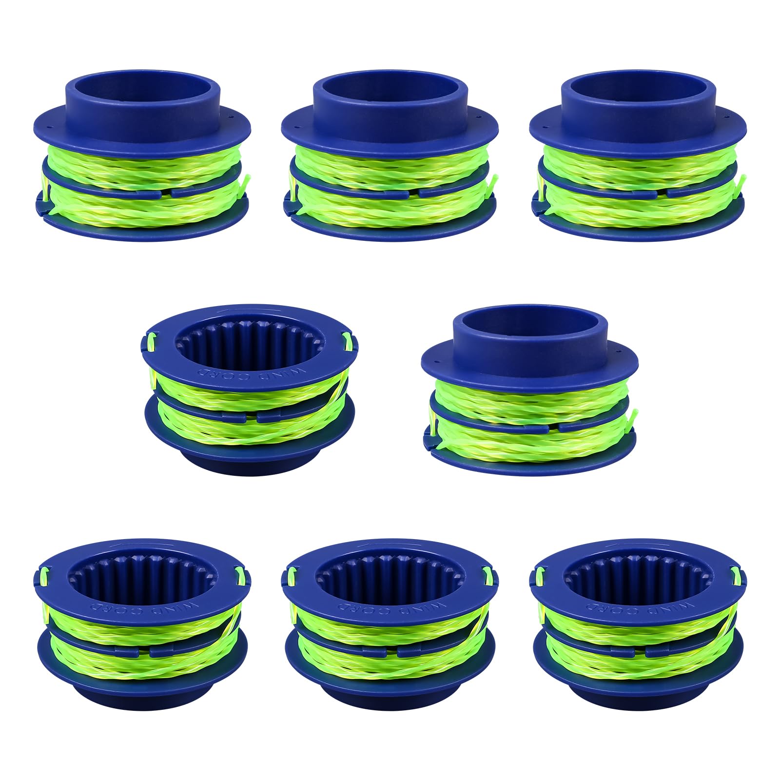 dcvbny Replacement 20ft Spool 0.08-in Spooled Trimmer Line for Kobalt KLS 124-03,Pre-Wound Dual-line Spool Lowes Kobalt 24V Max String Trimmer (8 Pack)