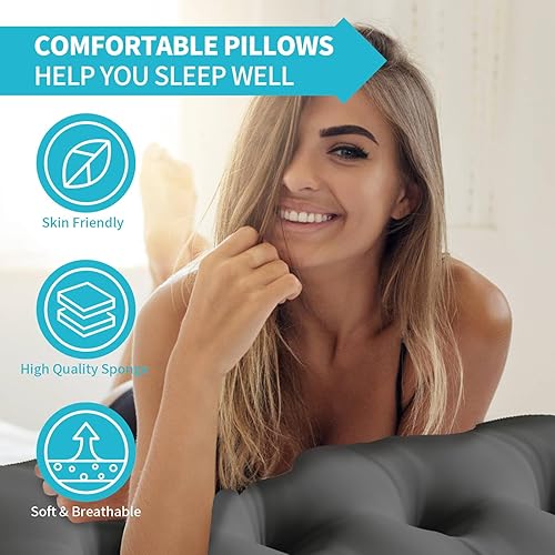 Miniatura 4 de CECER Almohada de cabecera para cama individual, almohada triangular grande con dos bolsillos laterales, cojín largo de cuña para cama o mujer