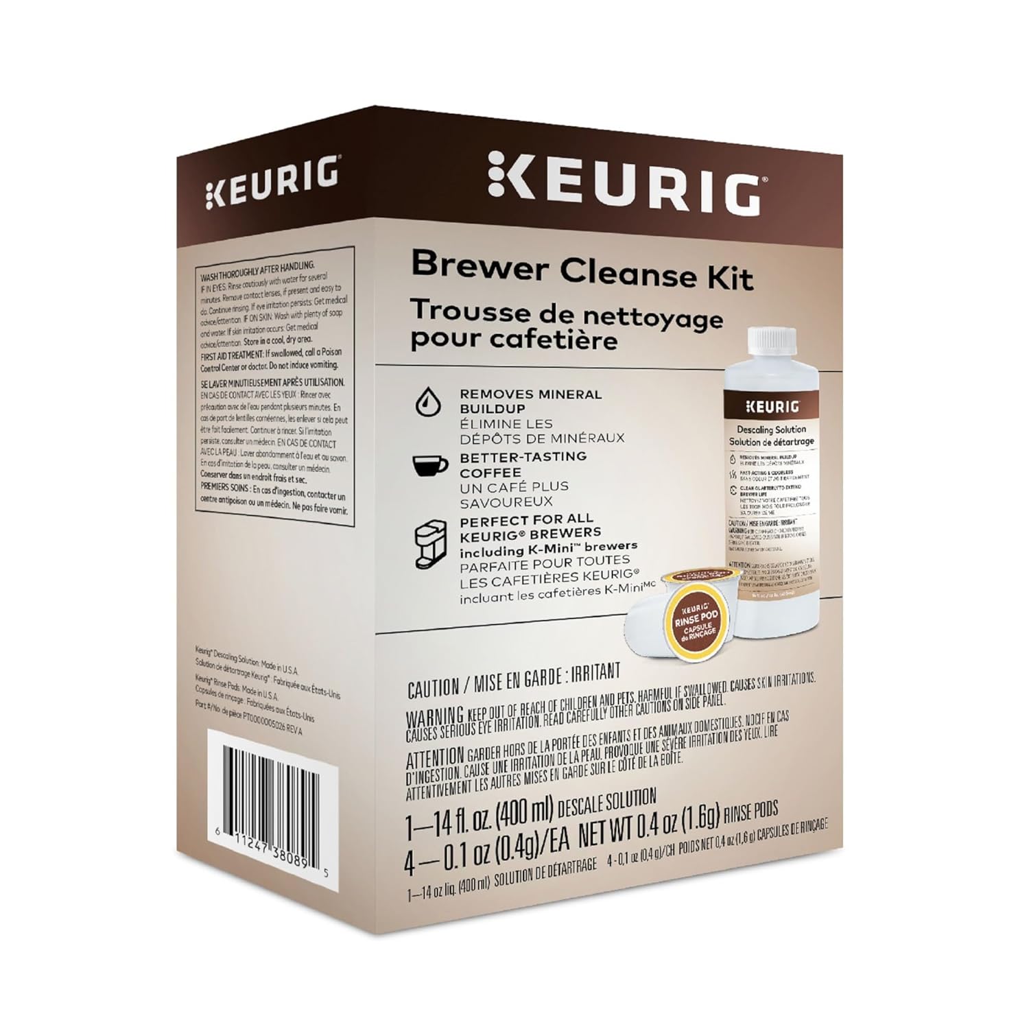 Keurig Brewer Cleanse Kit For Maintenance Includes Descaling Solution Rinse Pods Compatible with Keurig Classic 1 0 2