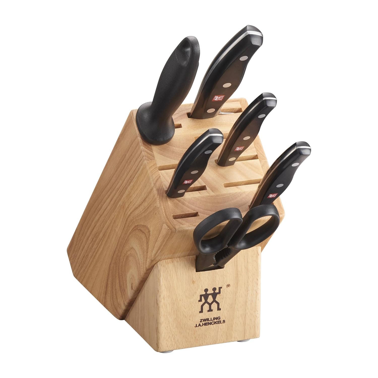ZWILLING Twin Signature 7-Piece German Knife Set with Block Razor-Sharp Made in Company-Owned German Factory with Special Formula