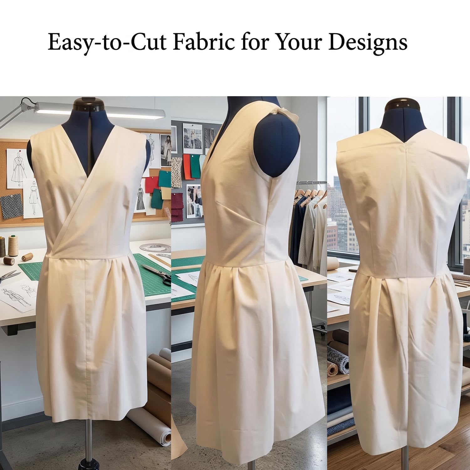 100% Cotton Muslin Fabric 63 Inch x 2 Yards Unbleached Natural - 3 oz/sq yd Light Weight Cloth for Draping, Pattern Making, Garment Sewing, Quilting, Home Decor & DIY Crafts (Natural, 2 Yards) - 5