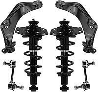 Vista 389 de Detroit Axle - Kit de puntales delanteros para Ford 2000-2004 Focus 2 puntales con muelle helicoidal 2 brazos de control inferiores con rótulas 2001