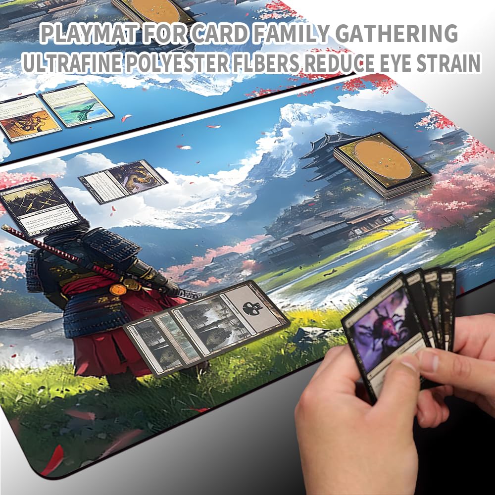 Tappetino Da Gioco Per Carte MTG 61x35.6 Cm - Con Base Antiscivolo E Cuciture, Design Gatto Kawaii