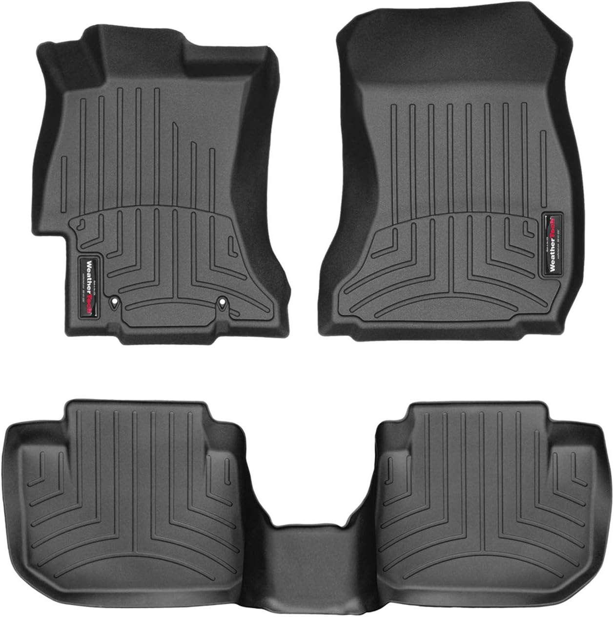 WeatherTech Custom Fit FloorLiners for Subaru Crosstrek, XV Crosstrek, WRX - 1st & 2nd Row (44439-1-2), Black