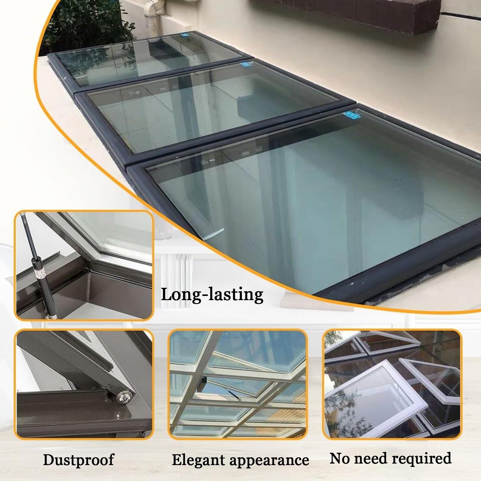 Claraboyas para Techos de Casas, Tapa de Trampilla para Áticos, Instalación Manual de Claraboyas en Techos Planos Inclinados, para Pasillos, Terrazas, Escaleras y Garajes(LxW 80x70cm/31.5x2