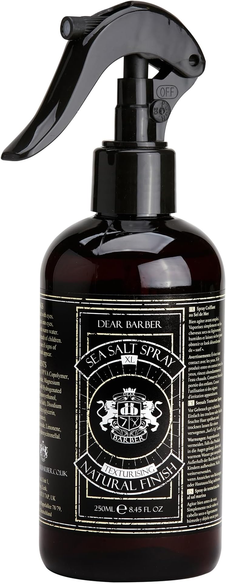 Dear Barber Sea Salt Texturing Spray XL, More Volumised Hair, Matte Hold, All Hair Types 250ml