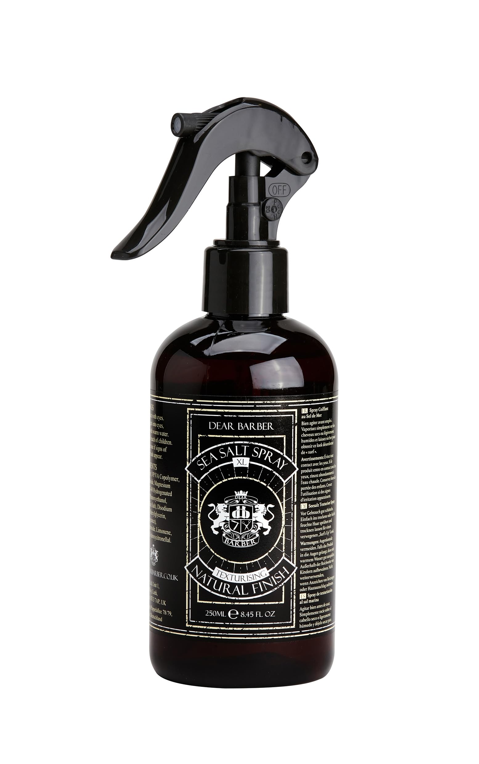 Dear Barber SEA SALT SPRAY FOR HAIR MEN - 250ml XL Texturising for Thickening & Volumising - Matte Finish Hair Spray for Shape & Definition - Heat Protection Styling Spray