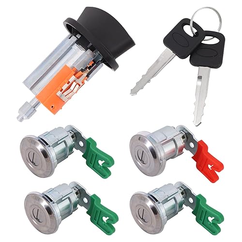 Cilindro de bloqueo de puerta con llave para Ford Econoline E150, Van E250, Van E350, Van E350, Van 1997-2018, reemplazo LC6177 + 703369 X4 + 597638