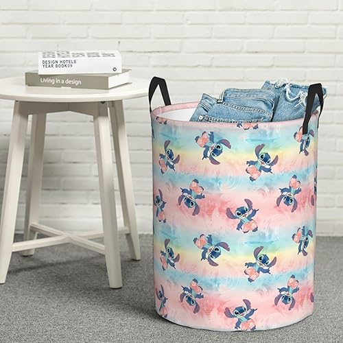 Miniatura 8 de Cesta circular de ropa sucia de dibujos animados lindo monstruo cesta de lavandería impermeable plegable bolsa de almacenamiento para el hogar baño