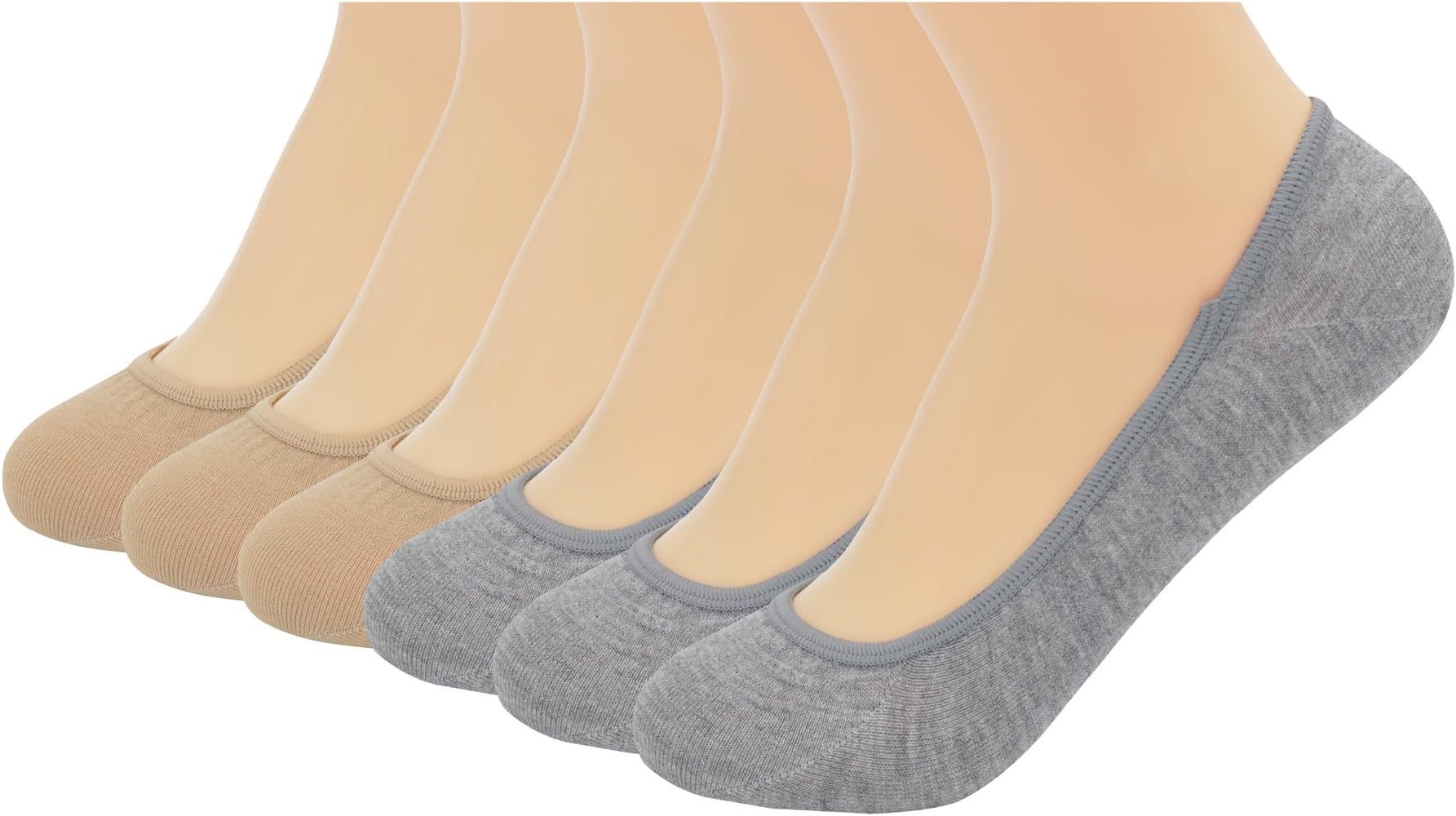 Keewen Women's No-show Liner Low Cut Socks Invisible Liner in Poly-blend with Gel Tap(Pack of 6)